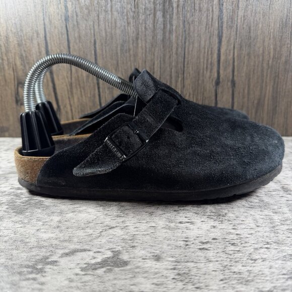 Birkenstock Boston Clogs Womens Vegan Leather Euro Size 39 US Size 8 Black - Picture 3 of 10